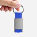 Брелок INLET с тканевой вставкой, синий