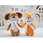 Мягкая игрушка BEASTIE TOYS, собачка с белым шарфом