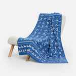 Плед HOLIDALE, синий с молочным