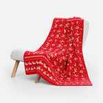 Плед HOLIDALE, красный с молочным