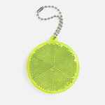 Пешеходный светоотражатель с цепочкой «Круг», неон-желтый