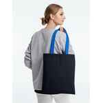 Холщовая сумка BRIGHTONE, черная с ярко-синими ручками