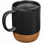 Кружка с пробковой подставкой CORKY WALK, черная