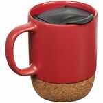 Кружка с пробковой подставкой CORKY WALK, красная