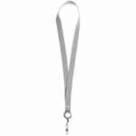 Лента для бейджа с ретрактором DEVON, серая с белым