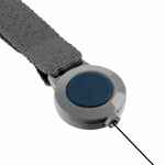 Лента для бейджа с ретрактором DEVON, серая с синим