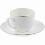 Кофейная пара SELECT, белая с золотистой отводкой