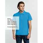 Рубашка поло мужская VIRMA PREMIUM, бирюзовая, размер S