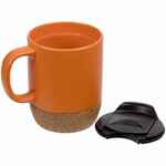 Кружка с пробковой подставкой CORKY WALK, оранжевая