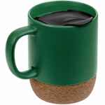 Кружка с пробковой подставкой CORKY WALK, зеленая