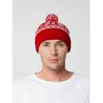 Шапка ELNIK, красная с молочно-белым