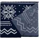 Плед ELNIK, синий с молочно-белым