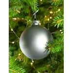 Елочный шар FINERY MATT, 10 см, матовый серебристый