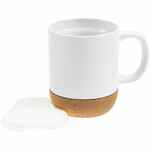 Кружка с пробковой подставкой CORKY WALK для сублимационной печати, матовая, белая