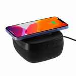 Колонка с беспроводной зарядкой ESCA и подсветкой логотипа, черная