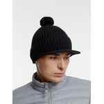Вязаная шапка с козырьком PEAKY, черная