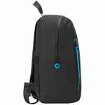 Складной рюкзак COMPACT NEON, черный с голубым