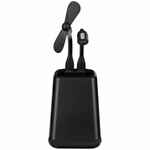 Настольный органайзер с зарядкой, лампой, вентилятором и подсветкой логотипа POWERTOWER, черный