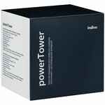 Настольный органайзер с зарядкой, лампой, вентилятором и подсветкой логотипа POWERTOWER, черный