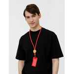 Шнурок для бейджа TUBE WOOD, красный