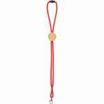 Шнурок для бейджа TUBE WOOD, красный