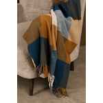 Плед FLECO, синий с коричневым