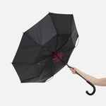 Зонт-трость HIDECOLOR с цветными спицами, черный с красным