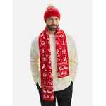 Шарф HOLIDALE, красный с молочным