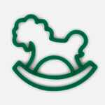 Подвеска «Лошадка-качалка», 3D-печать, зеленая