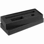 Коробка NOTES с ложементом для ручки и флешки, черная