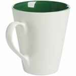 Кружка NEW BELL матовая, белая с зеленым