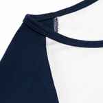 Футболка женская с длинным рукавом MILKY LSL белая с темно-синим, размер S