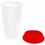Стакан с крышкой COLOR CAP WHITE, белый с красным