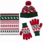 Шарф MIRAKLER, красный с зеленым