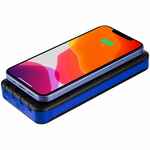 Аккумулятор с беспроводной зарядкой HOLIDAY MAKER WIRELESS, 10000 мАч, синий