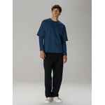 Футболка оверсайз с двойным рукавом KOSMOS, темно-синяя, размер XS/S