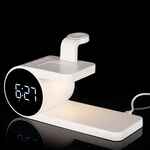Станция беспроводной зарядки с часами FULLSTACK, белая
