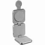 Складная станция беспроводной зарядки TERZA, серебристая