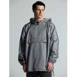 Дождевик-анорак HARD WORK, укороченный, серый, единый размер