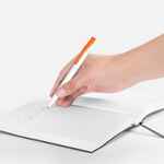 Ручка шариковая PIN, белая с оранжевым