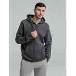 Толстовка на молнии с капюшоном унисекс KING, темно-серая, размер XS