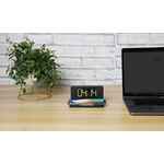 Часы настольные с беспроводным зарядным устройством PITSTOP, черные