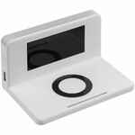 Часы настольные с беспроводным зарядным устройством PITSTOP, белые