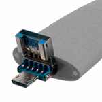 Флешка PEBBLE UNIVERSAL, USB 3.0, серая, 64 Гб