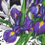 Платок шелковый DELICATE, ирисы