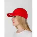 Бейсболка CANOPY, красная с белым кантом