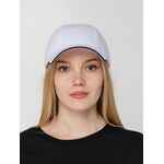 Бейсболка CANOPY, белая с темно-синим кантом