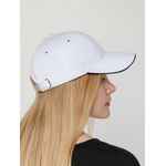 Бейсболка CANOPY, белая с темно-синим кантом