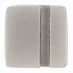 Квадратный шильдик на резинку EPOXI, матовый серебристый