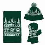 Варежки ELNIK, зеленые с молочно-белым, размер L/XL